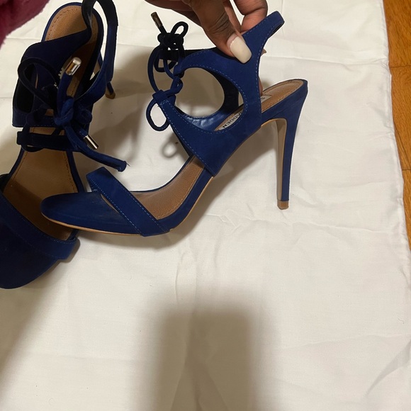 Steve Madden Cobalt Blue Lace Up Heels - Picture 3 of 7